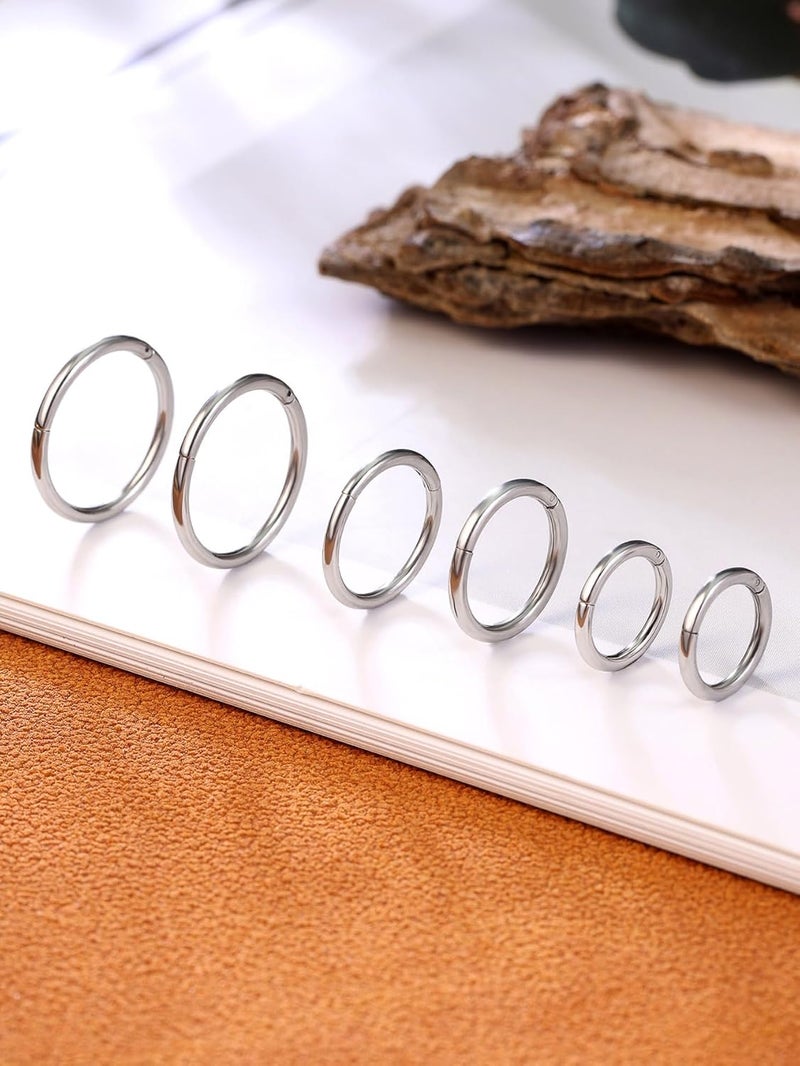 Leocuci Store Nose Piercings Studs Hoop Nose Rings for Women Gold Plated - Image 3